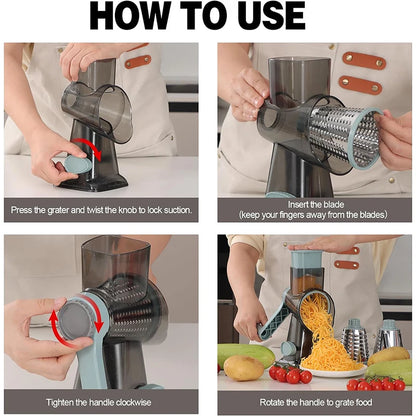 LMETJMA 3-in-1 Rotary Cheese Kitchen Grater™
