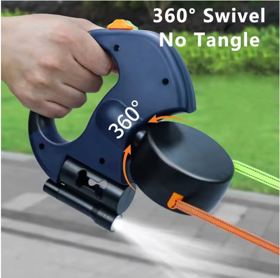 Premium Retractable Double Dog Leash with Light